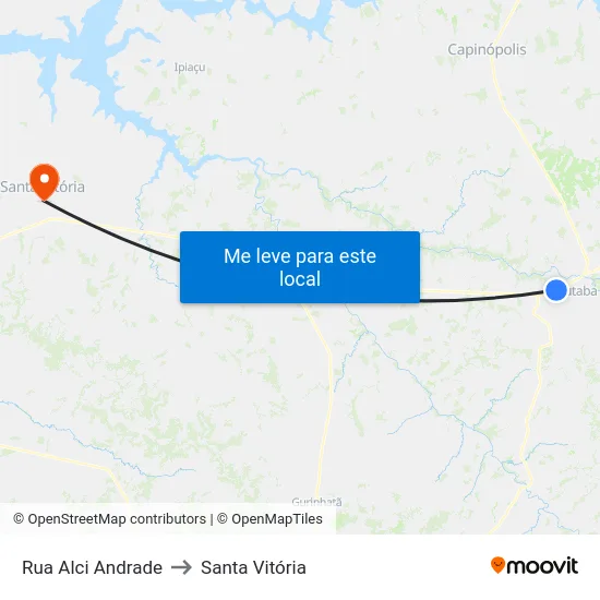 Rua Alci Andrade to Santa Vitória map