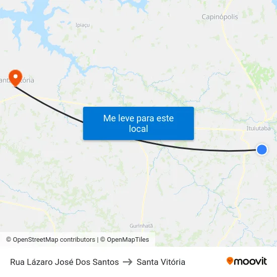 Rua Lázaro José Dos Santos to Santa Vitória map
