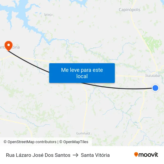 Rua Lázaro José Dos Santos to Santa Vitória map