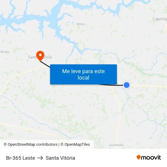 Br-365 Leste to Santa Vitória map