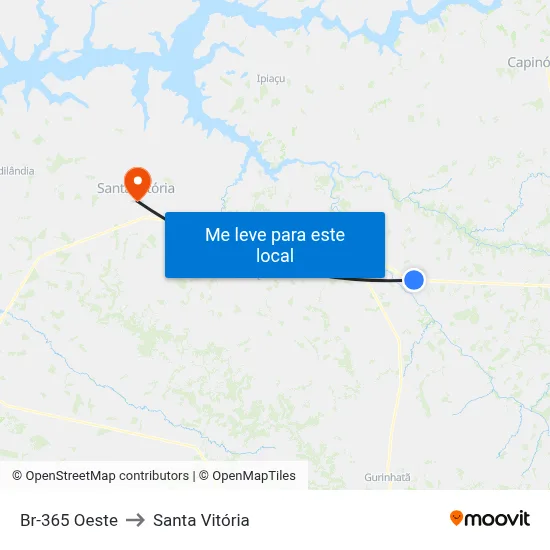 Br-365 Oeste to Santa Vitória map