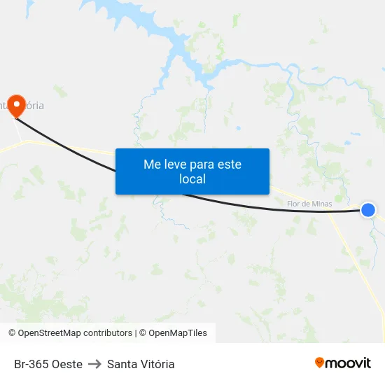 Br-365 Oeste to Santa Vitória map