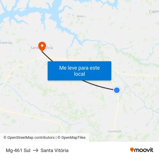 Mg-461 Sul to Santa Vitória map