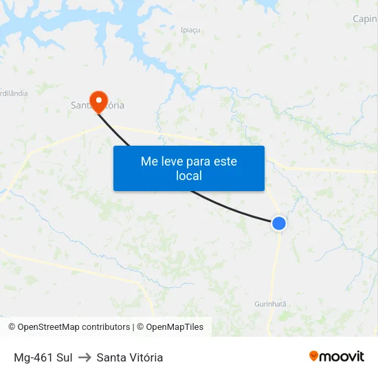 Mg-461 Sul to Santa Vitória map