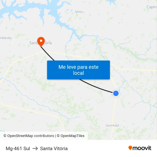 Mg-461 Sul to Santa Vitória map