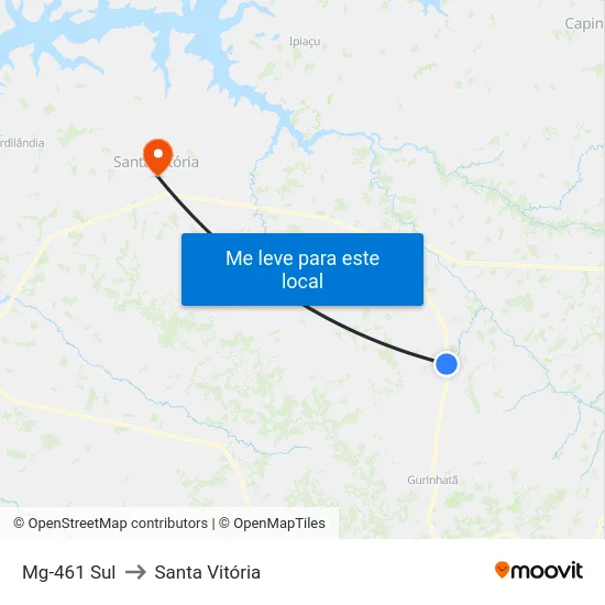Mg-461 Sul to Santa Vitória map