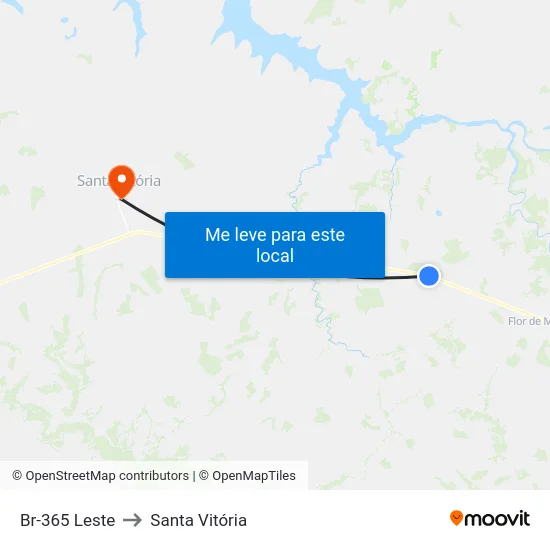 Br-365 Leste to Santa Vitória map