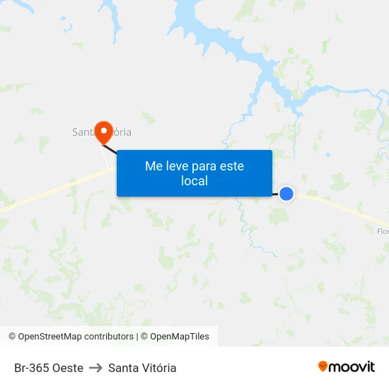 Br-365 Oeste to Santa Vitória map