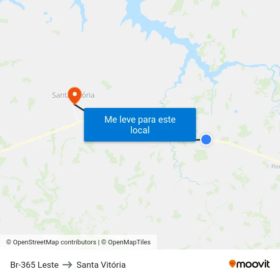 Br-365 Leste to Santa Vitória map
