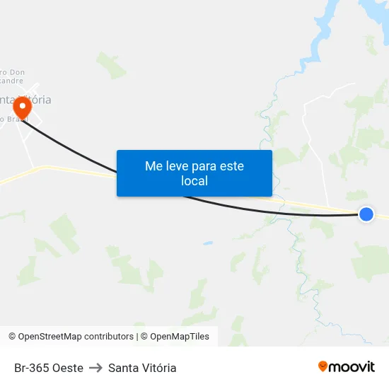 Br-365 Oeste to Santa Vitória map