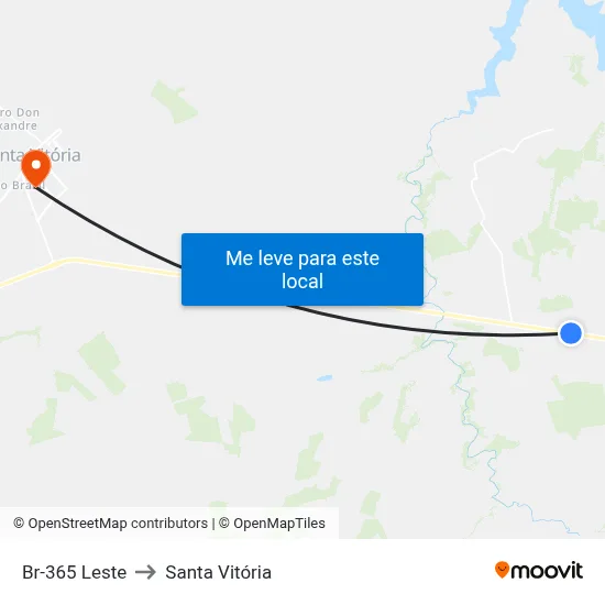 Br-365 Leste to Santa Vitória map