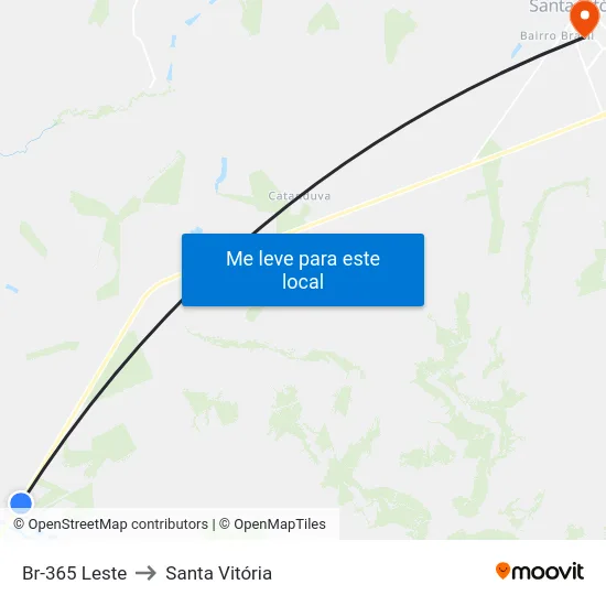 Br-365 Leste to Santa Vitória map