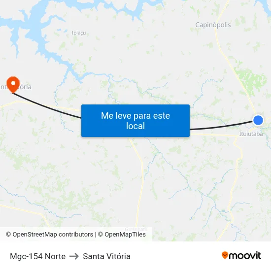 Mgc-154 Norte to Santa Vitória map