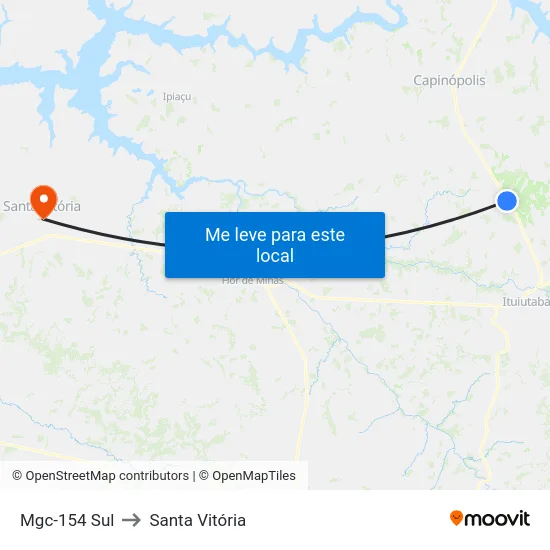 Mgc-154 Sul to Santa Vitória map