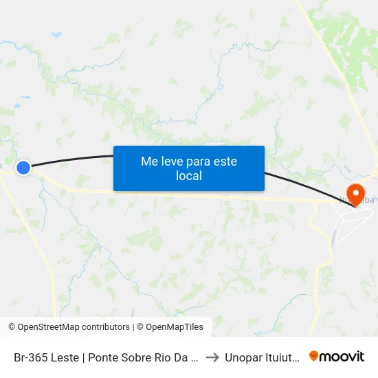 Br-365 Leste | Ponte Sobre Rio Da Prata to Unopar Ituiutaba map