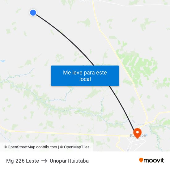 Mg-226 Leste to Unopar Ituiutaba map