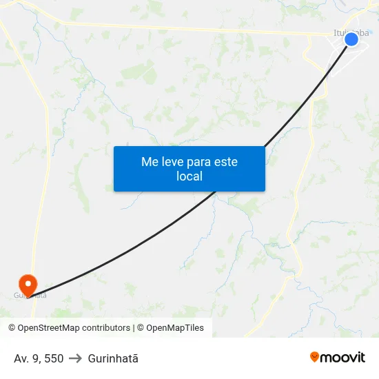 Av. 9, 550 to Gurinhatã map