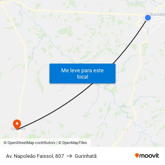 Av. Napoleão Faissol, 807 to Gurinhatã map
