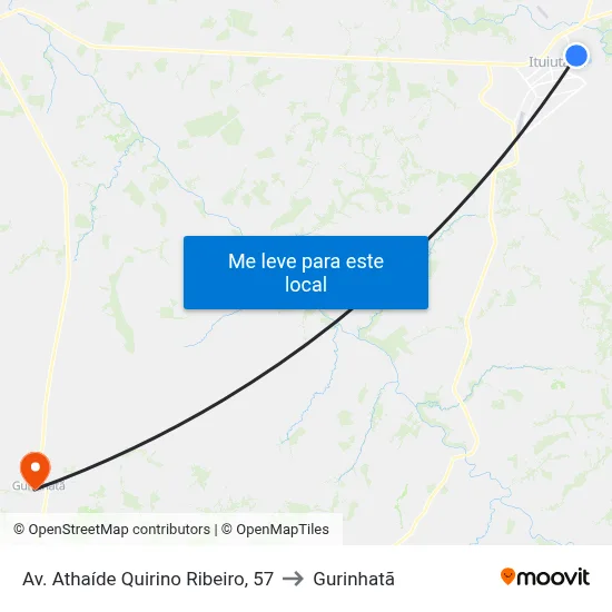 Av. Athaíde Quirino Ribeiro, 57 to Gurinhatã map