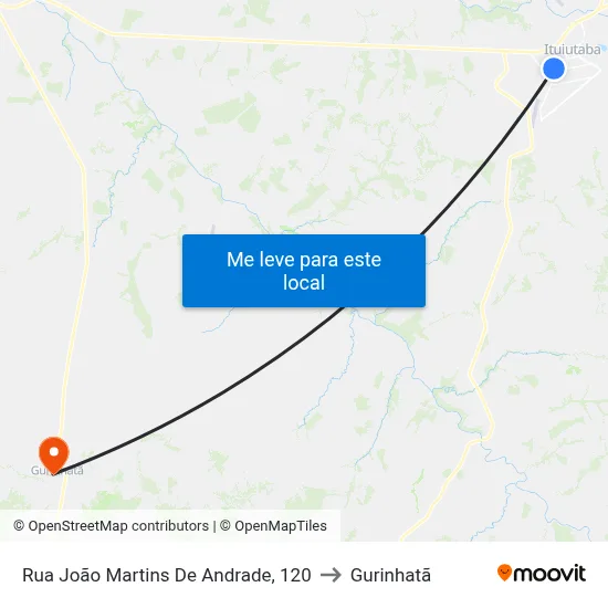 Rua João Martins De Andrade, 120 to Gurinhatã map