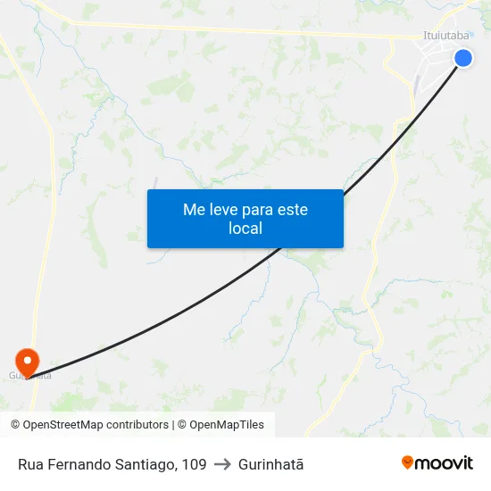 Rua Fernando Santiago, 109 to Gurinhatã map