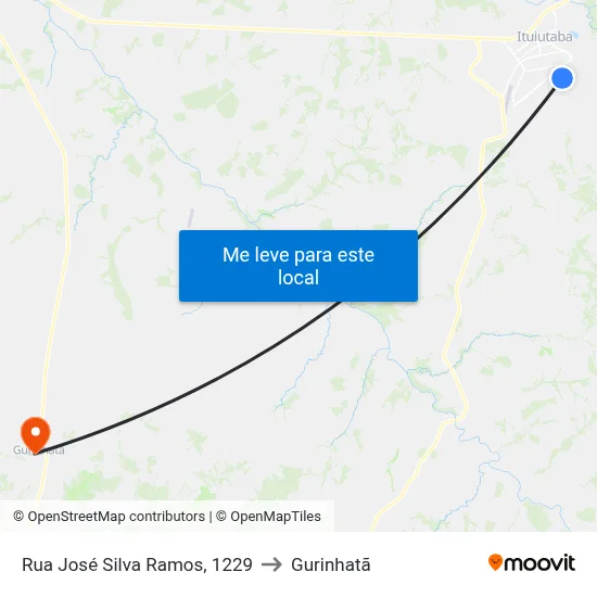 Rua José Silva Ramos, 1229 to Gurinhatã map