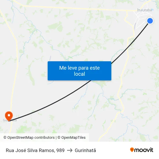 Rua José Silva Ramos, 989 to Gurinhatã map