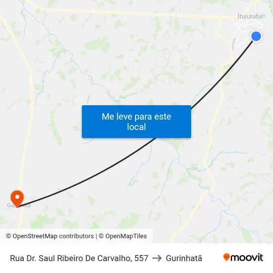 Rua Dr. Saul Ribeiro De Carvalho, 557 to Gurinhatã map