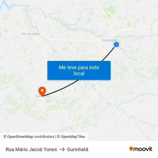 Rua Mário Jacob Yunes to Gurinhatã map