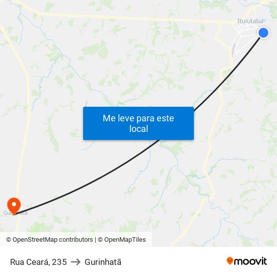 Rua Ceará, 235 to Gurinhatã map