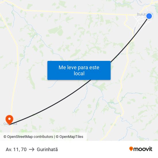 Av. 11, 70 to Gurinhatã map