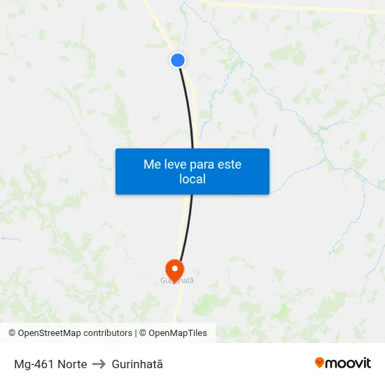 Mg-461 Norte to Gurinhatã map