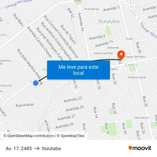 Av. 17, 2485 to Ituiutaba map