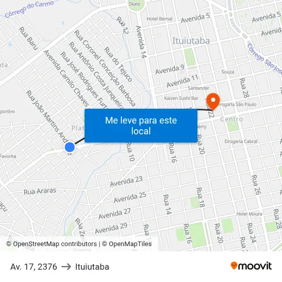 Av. 17, 2376 to Ituiutaba map