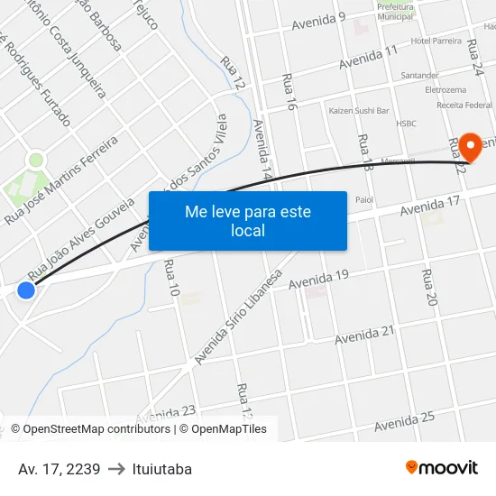 Av. 17, 2239 to Ituiutaba map