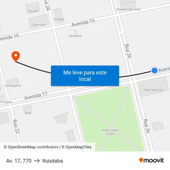 Av. 17, 770 to Ituiutaba map