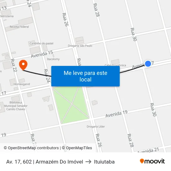 Av. 17, 602 | Armazém Do Imóvel to Ituiutaba map