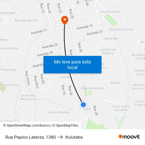 Rua Pepino Laterza, 1380 to Ituiutaba map
