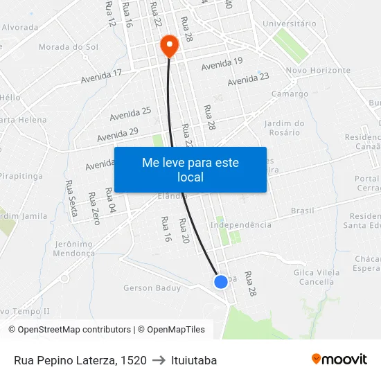 Rua Pepino Laterza, 1520 to Ituiutaba map