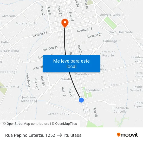 Rua Pepino Laterza, 1252 to Ituiutaba map