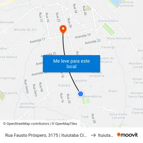 Rua Fausto Próspero, 3175 | Ituiutaba Clube to Ituiutaba map