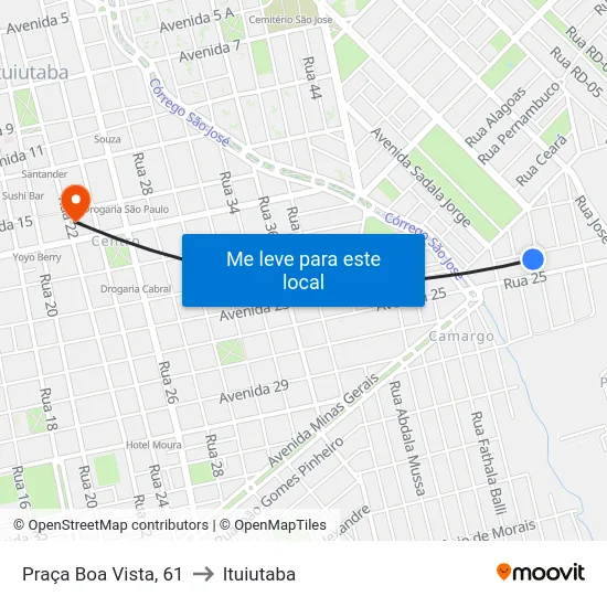 Praça Boa Vista, 61 to Ituiutaba map