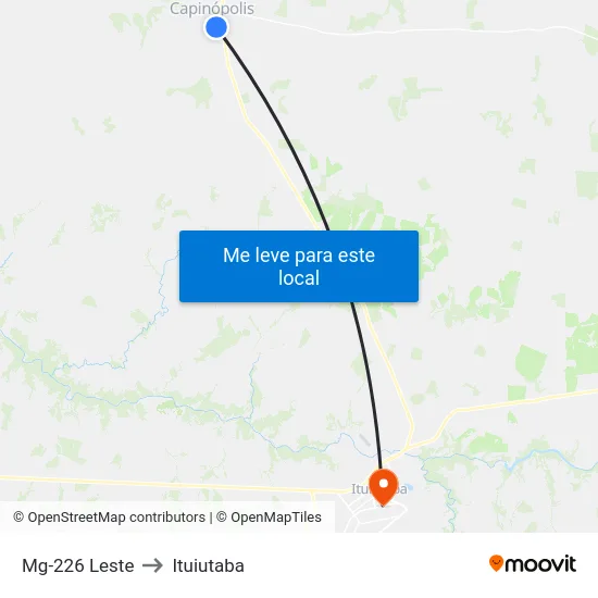 Mg-226 Leste to Ituiutaba map
