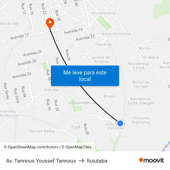 Av. Tannous Youssef Tannous to Ituiutaba map