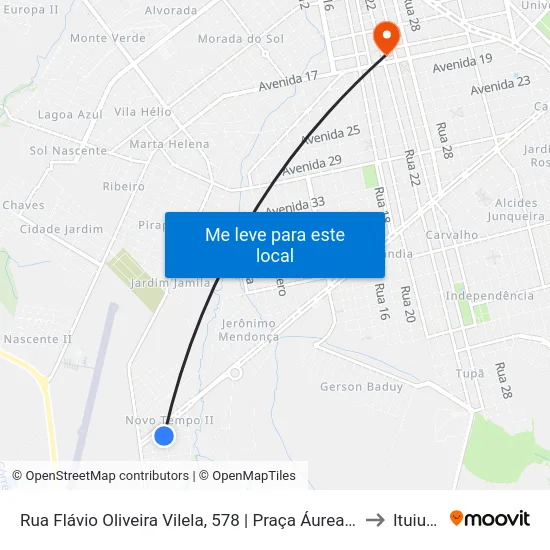 Rua Flávio Oliveira Vilela, 578 | Praça Áurea Muniz De Oliveira to Ituiutaba map