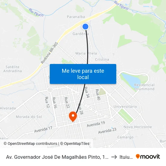 Av. Governador José De Magalhães Pinto, 115 | Chevrolet Autoclã to Ituiutaba map
