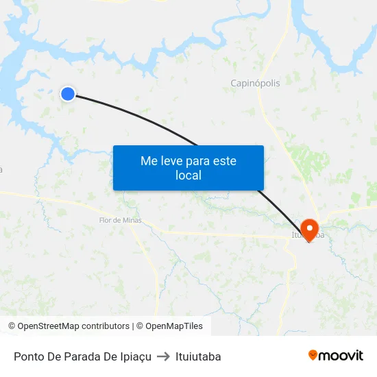 Ponto De Parada De Ipiaçu to Ituiutaba map