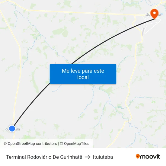 Terminal Rodoviário De Gurinhatã to Ituiutaba map