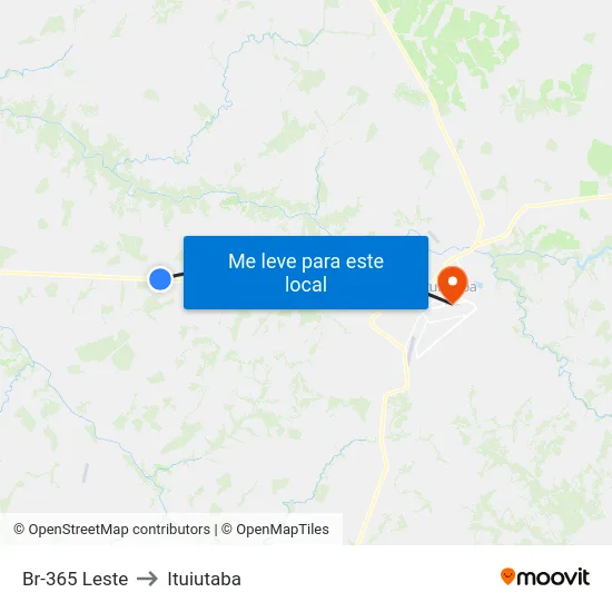 Br-365 Leste to Ituiutaba map