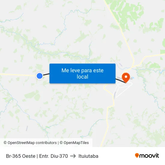 Br-365 Oeste | Entr. Diu-370 to Ituiutaba map